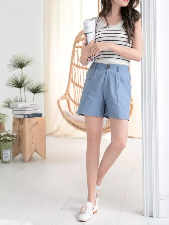 Buy OBSTYLE Breathable Cotton Linen Solid Color Back Elastic Slim