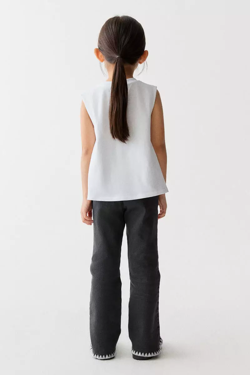 Frill-trimmed cotton top