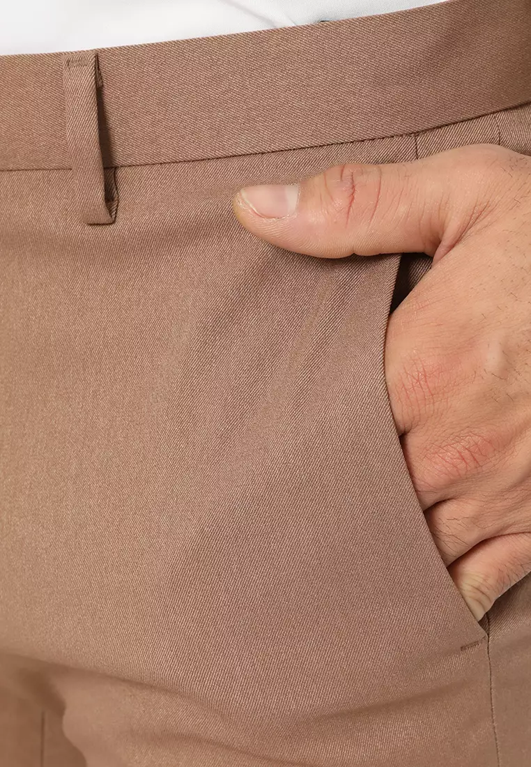 Jobb Bellmore-B Celana Panjang Pria Modern Slim Fit Light Brown 3