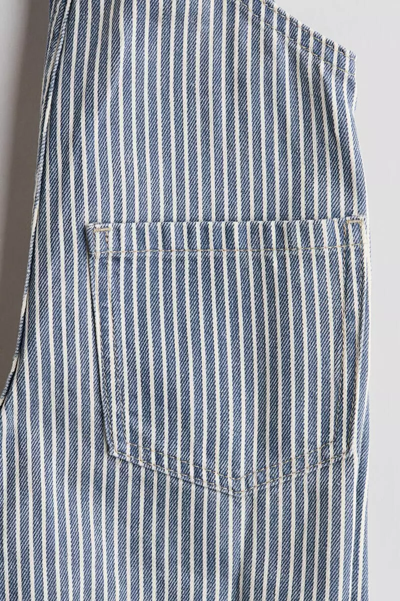 Cotton denim dungaree shorts