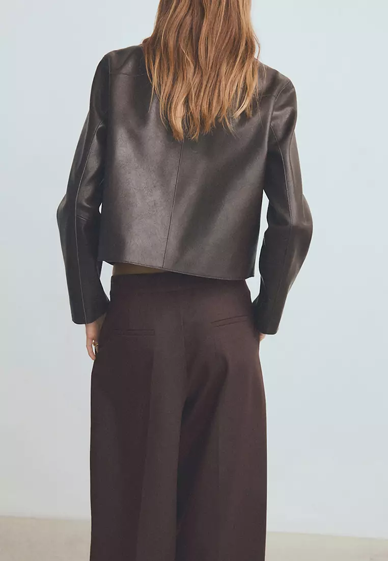 Faux-Leather Jacket With Pockets
