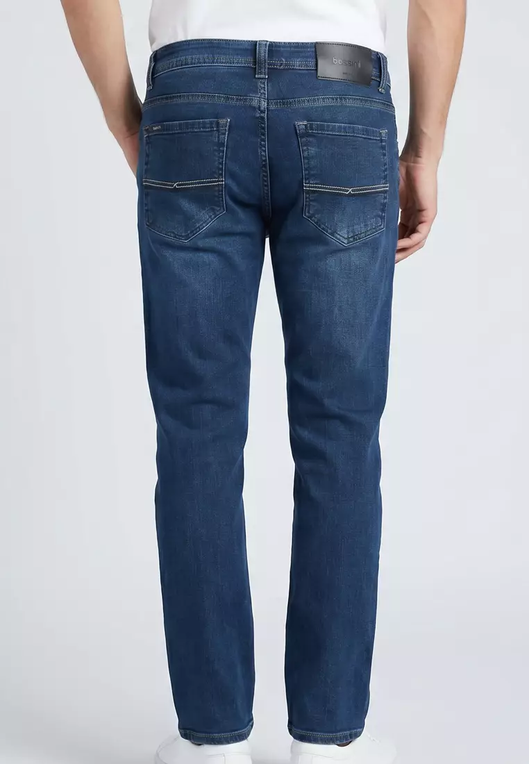 Denim Long Pants Slim Tapered