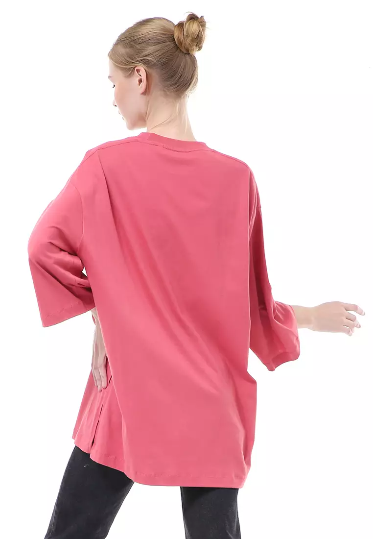 Wina Kaos Atasan Wanita Polos Basic Oversize - Dusty Plum