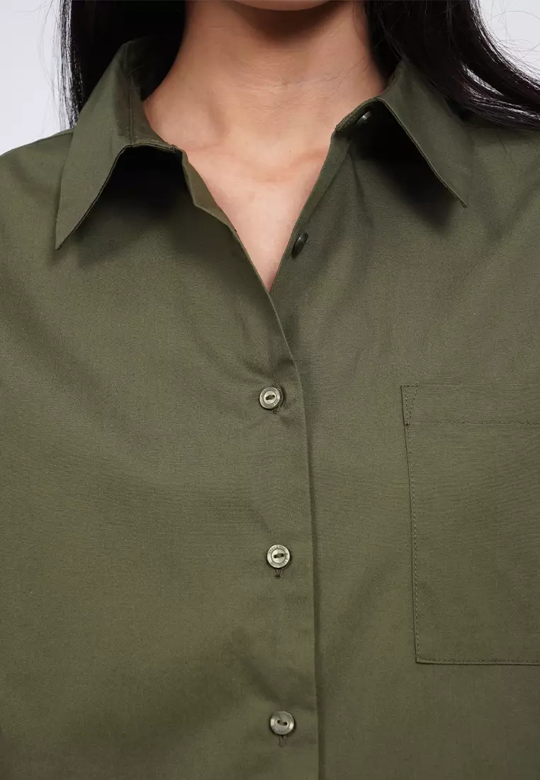 Oversized Long Sleeve Solid Shirt