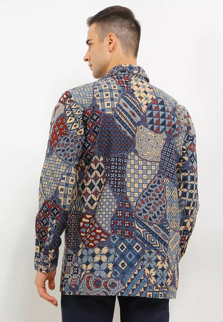 Kemeja Batik Lengan Panjang Motif Sekar Jagad 3 Berlian