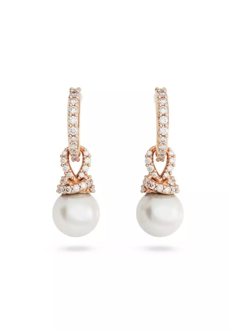 Buy Swarovski Originally drop earrings, White, Rose gold-tone plated ...