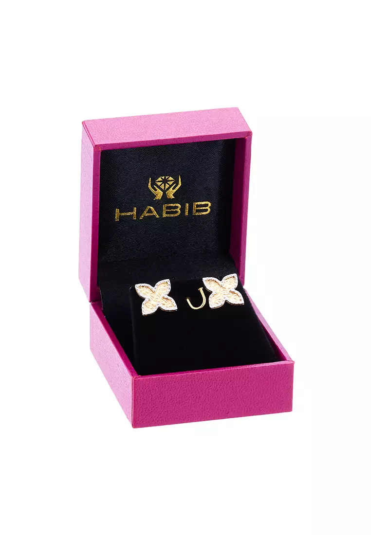 HABIB Oro Italia 916 Aria Yellow and White Gold Earrings GE74090523(YW)-BI