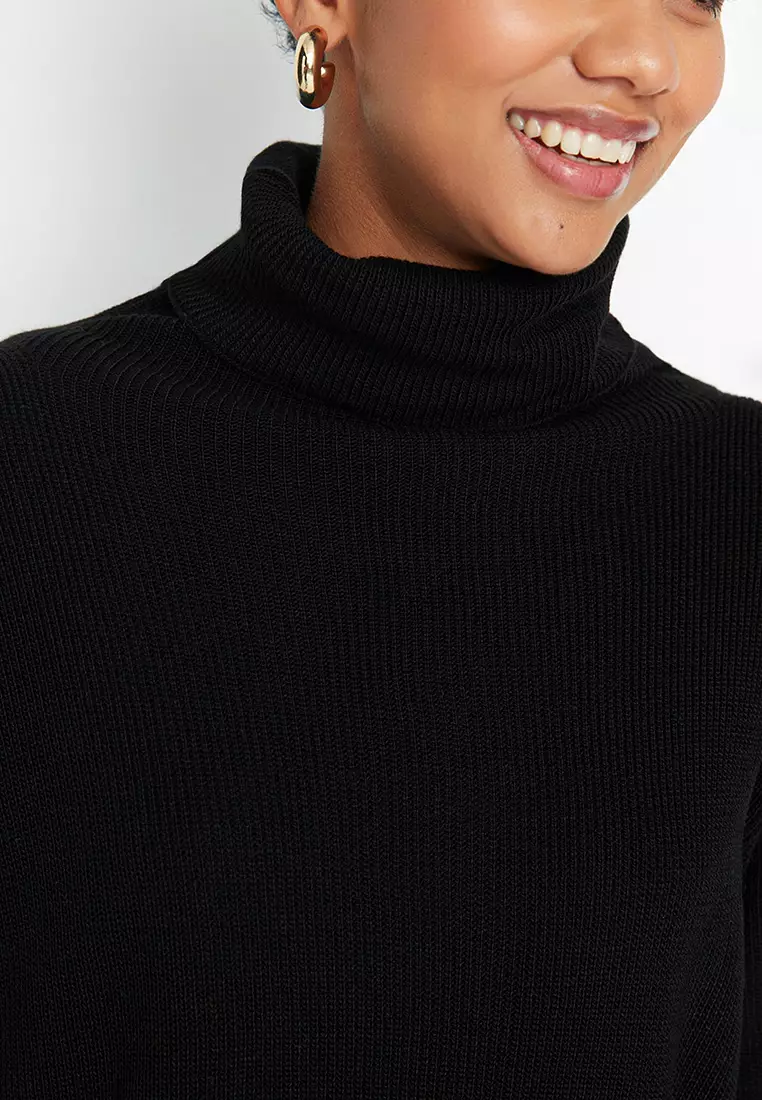 Mini Knitwear Turtleneck Dress