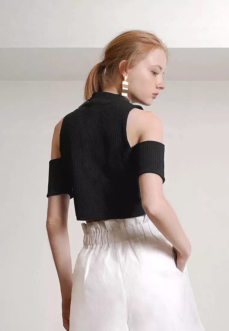 Cold Shoulder Cropped Top