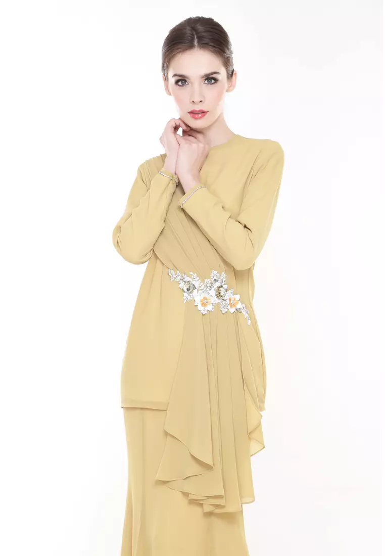 Pionery Kurung Modern in Mustard Yellow