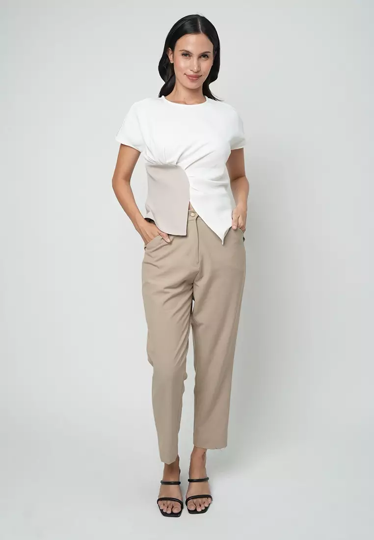 Keziah Tonal Top with Gathered side