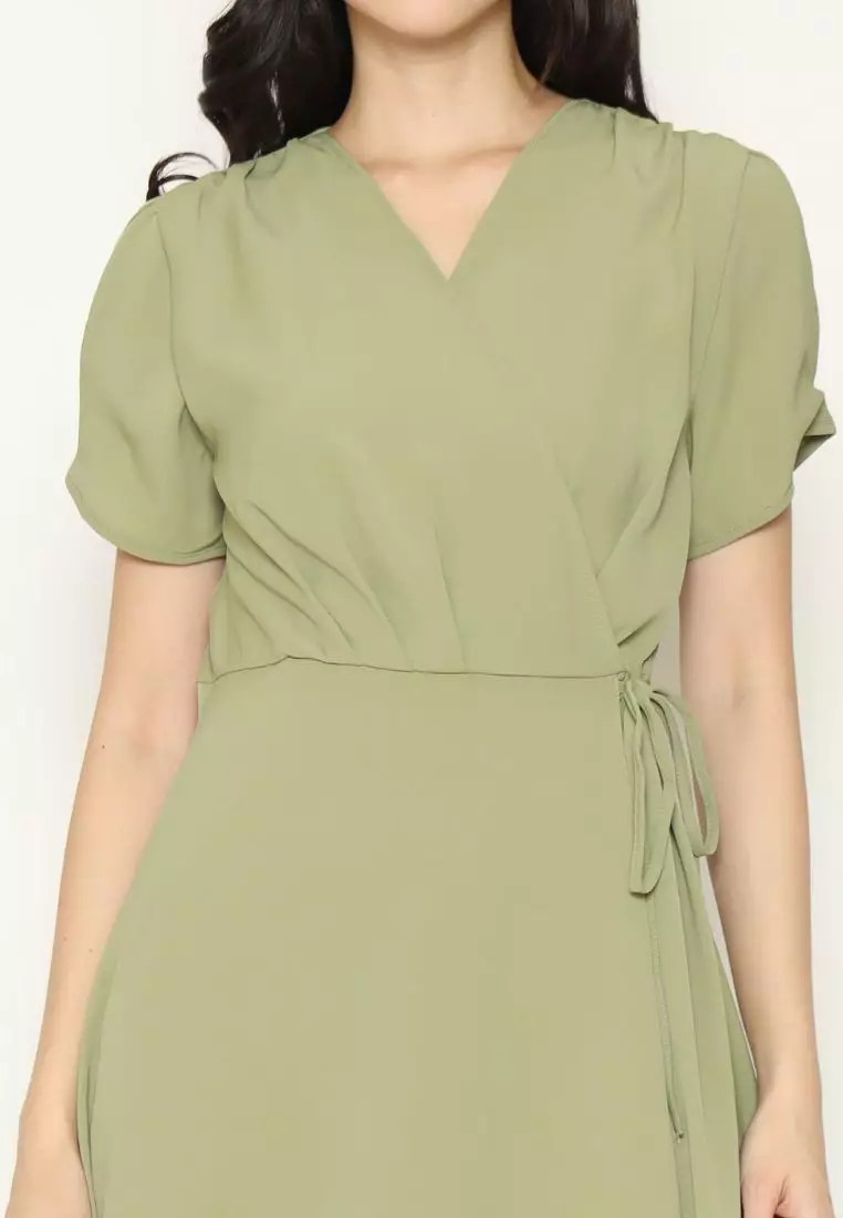 Urban Exchange Lydia Dress Green - Midi Dress Sage Green