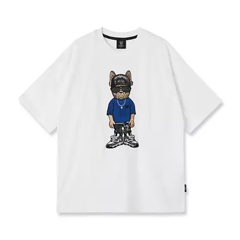 Snapback Hipdog Applique T-Shirt White