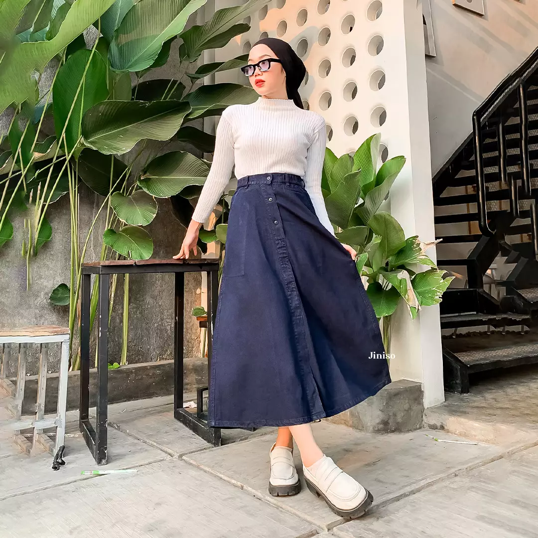 Highwaist Rok Slit Jeans Panjang 997 SEVENTY