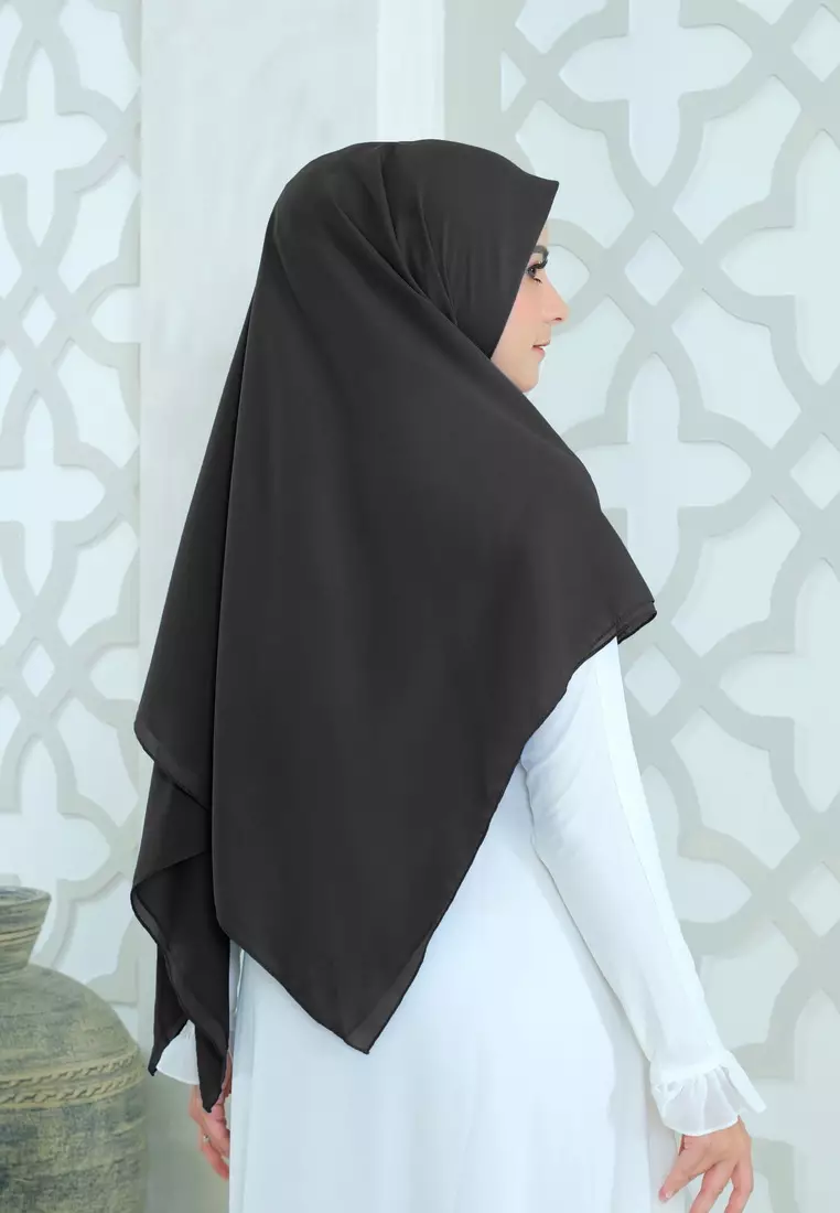 Cotton Bee - Danira Instan Syari | Hijab Segiempat | Square Syari - Shine Black