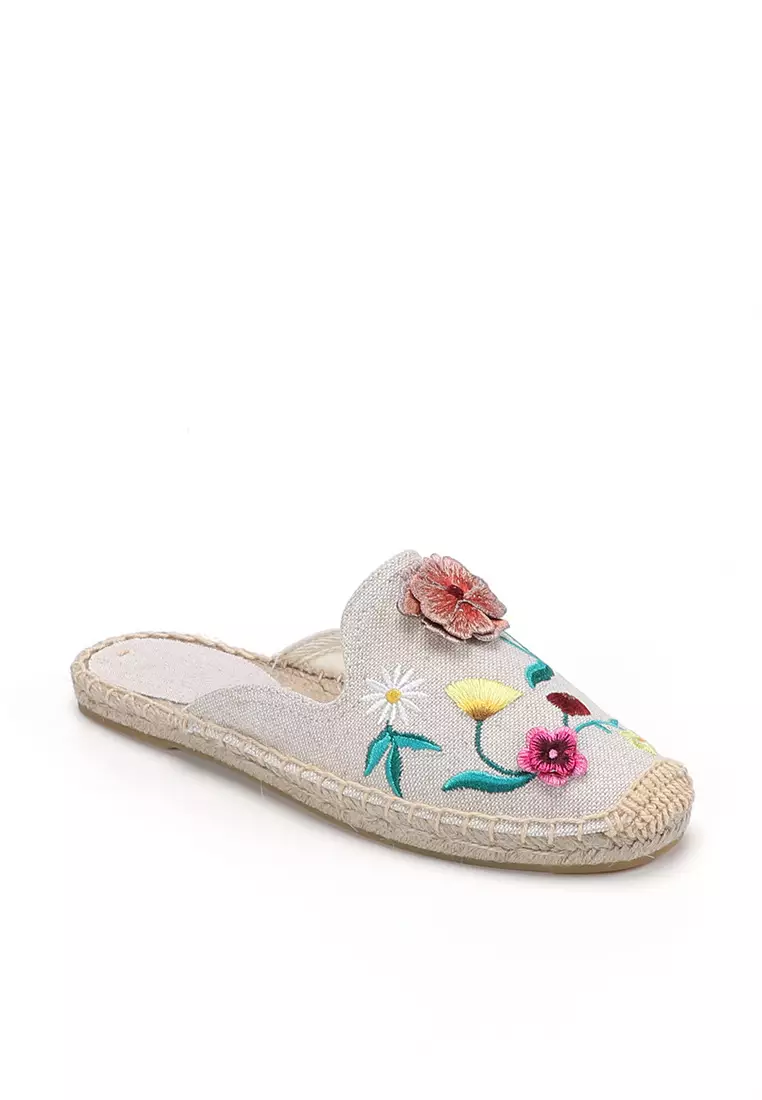 Embroidery Linen Espadrilles HB005