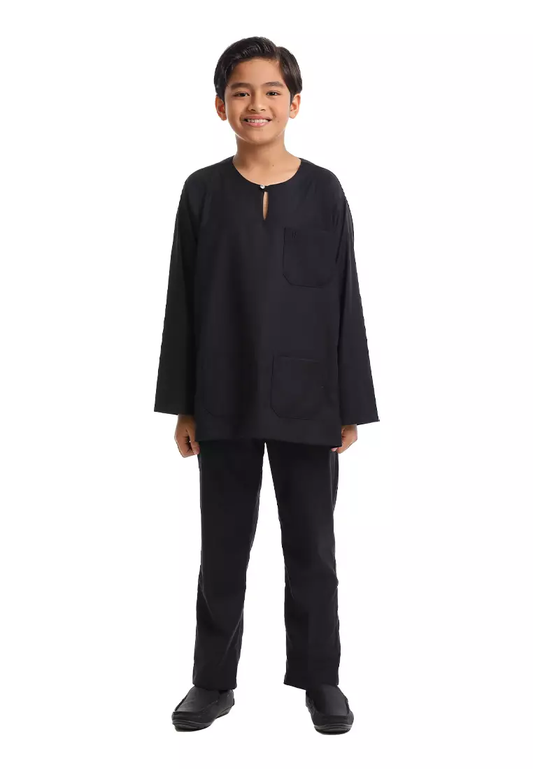 Forest x Hatta Dolmat Baju Melayu Teluk Belanga Budak - FK24104BM-01Black