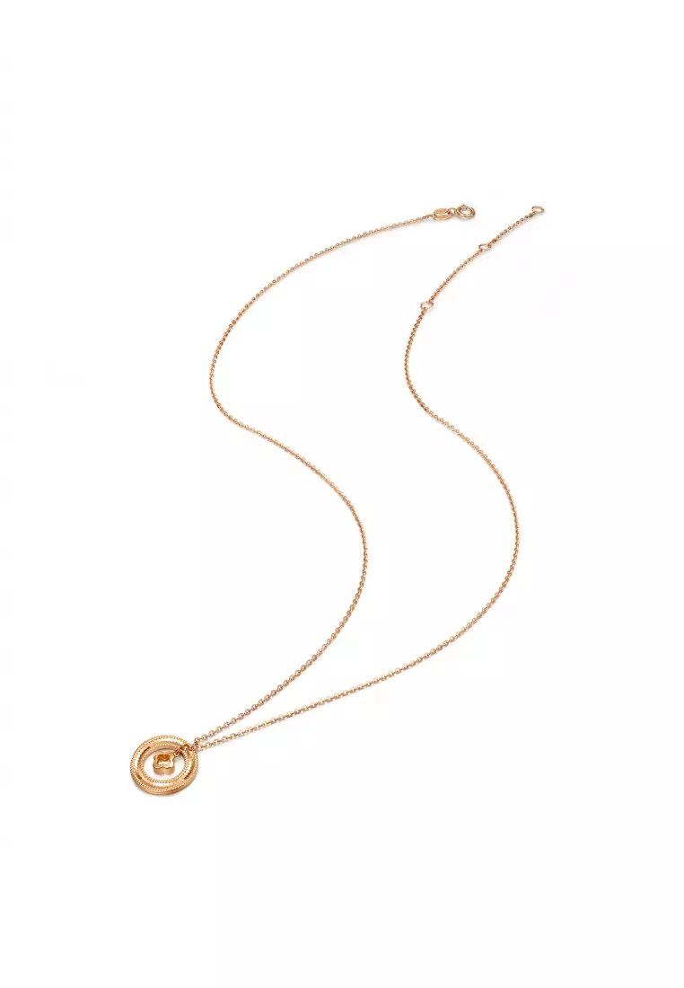 Delicate Gold 18K Rose Gold Four-Leaf Clover Necklace for Women 94296N