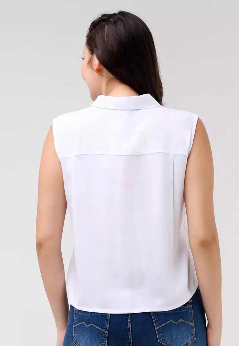 Single Twill Woven Sleeveless Blouse