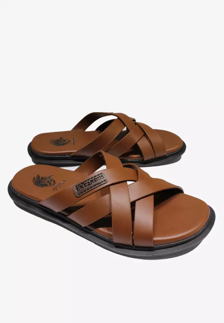 Mens full 2025 leather sandals