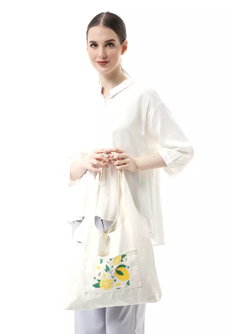 Jesika ToteBag Motif Grafik Made of High Quality Material - Lemon