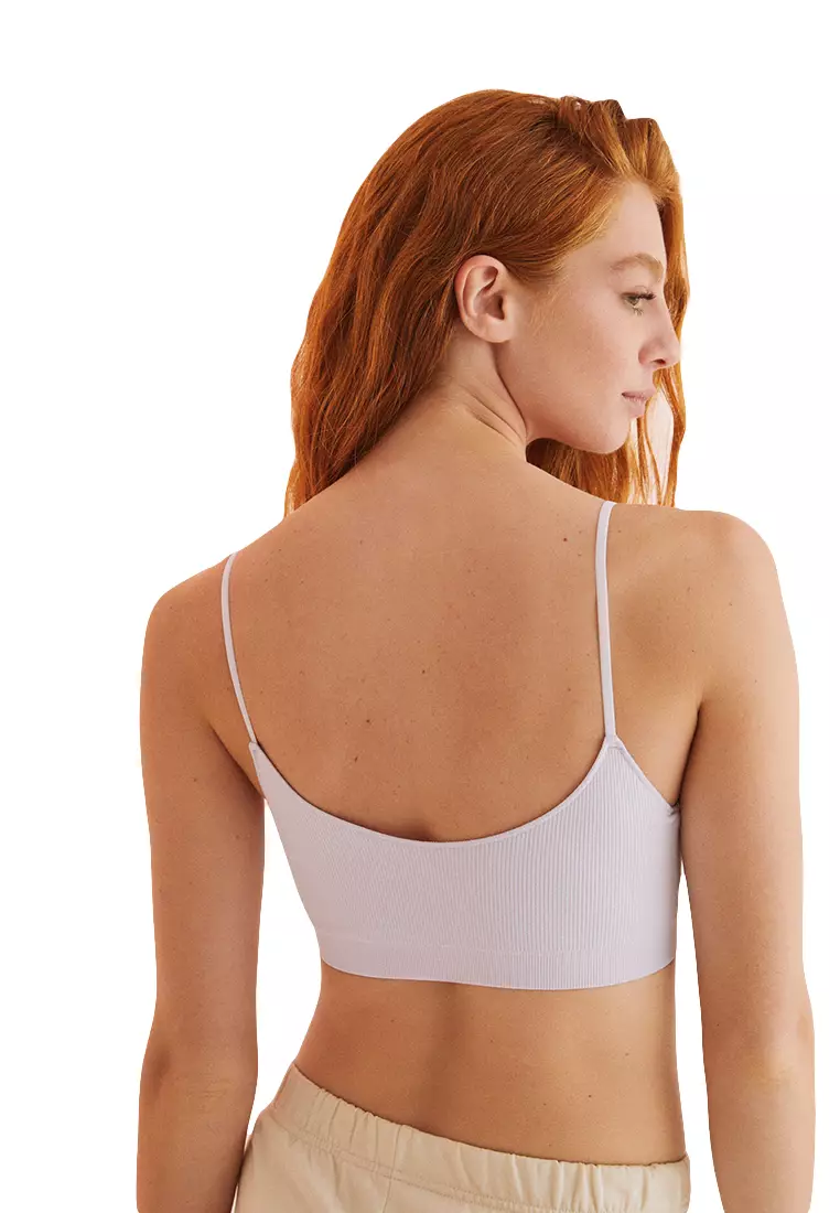 Buy women'secret Lilac seamless triangle bra top 2024 Online
