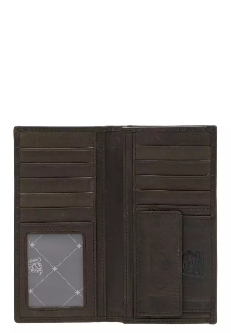 Men's Leather ID COIN Bifold Long Wallet PWB 9612