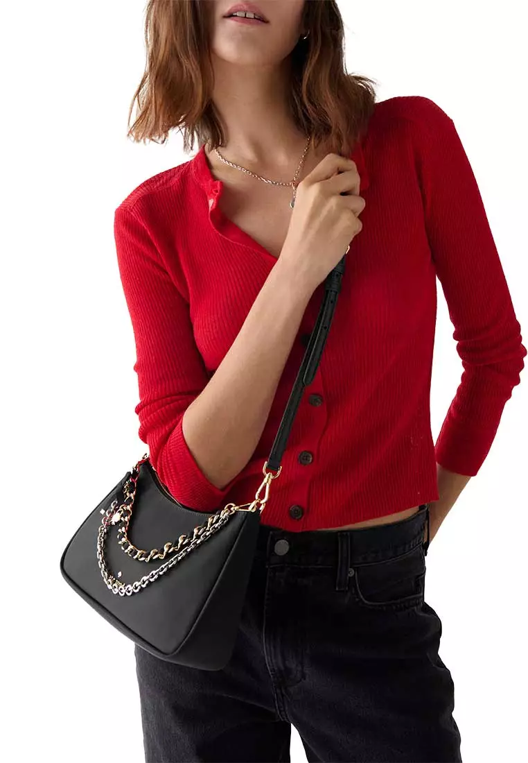 Margot Nylon Convertible Crossbody Bag Black KN256