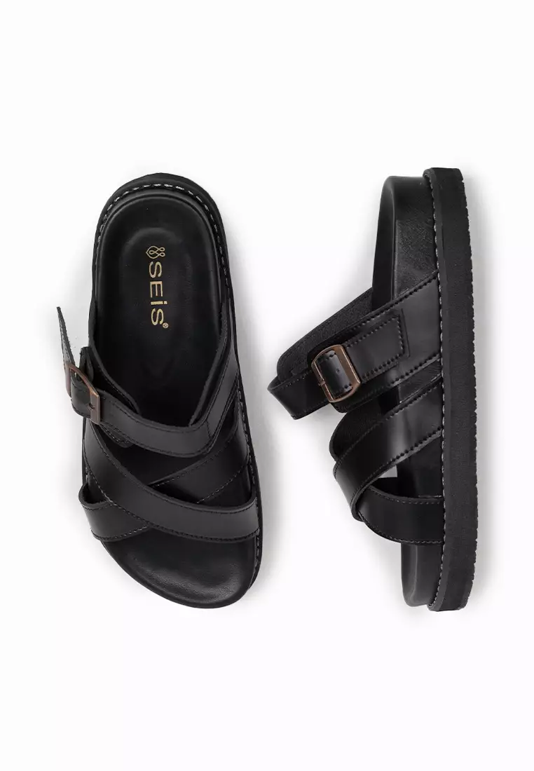SEIS Jane Sandal Wanita Platform Series - BLACK