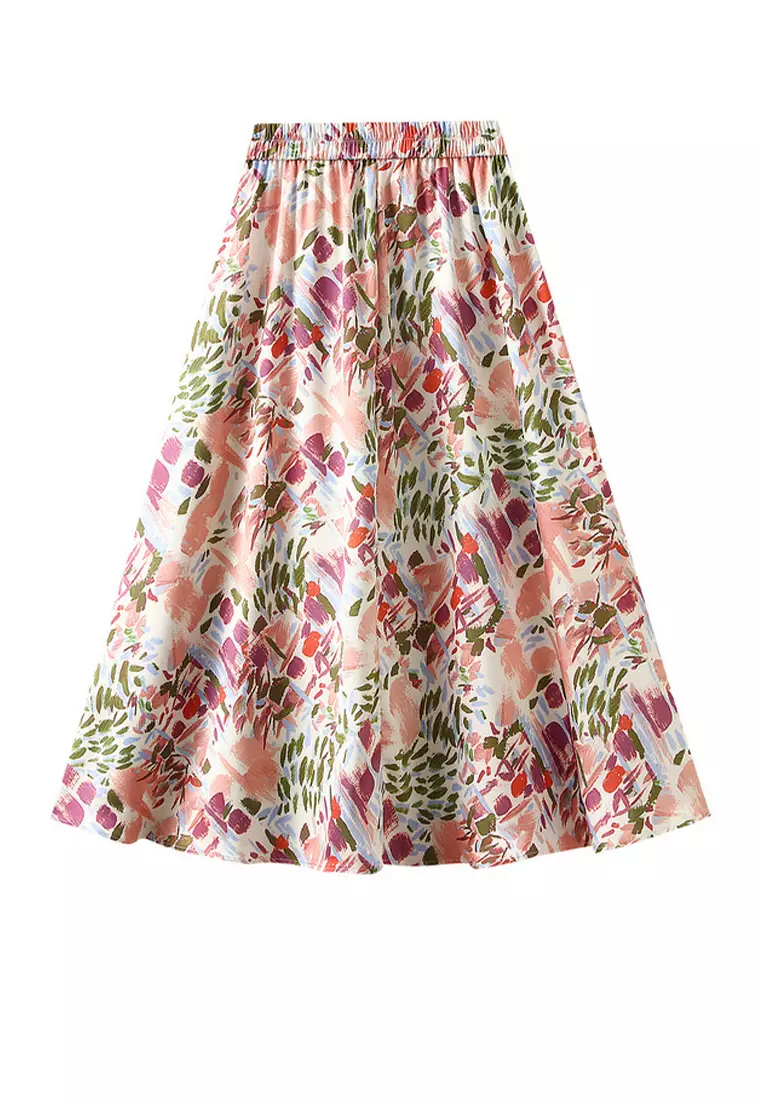 Satin Gorgeous Printed A-Line Skirt AF9901