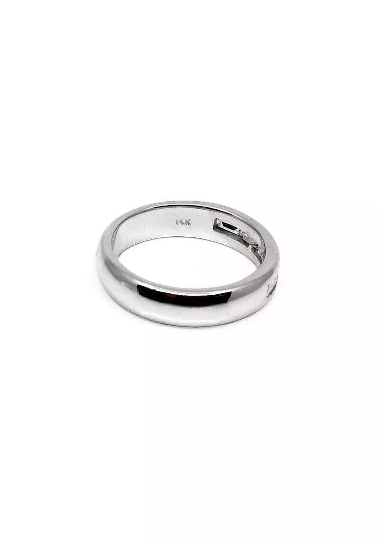 14K White Gold Lady Ring with Diamonds