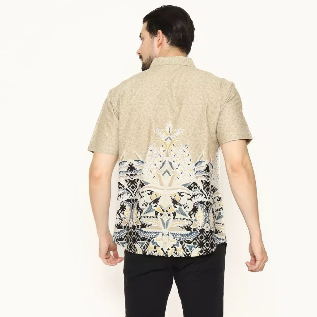 AMK Kemeja Batik Pria Lengan Pendek SHB Rafail S/S Khaki