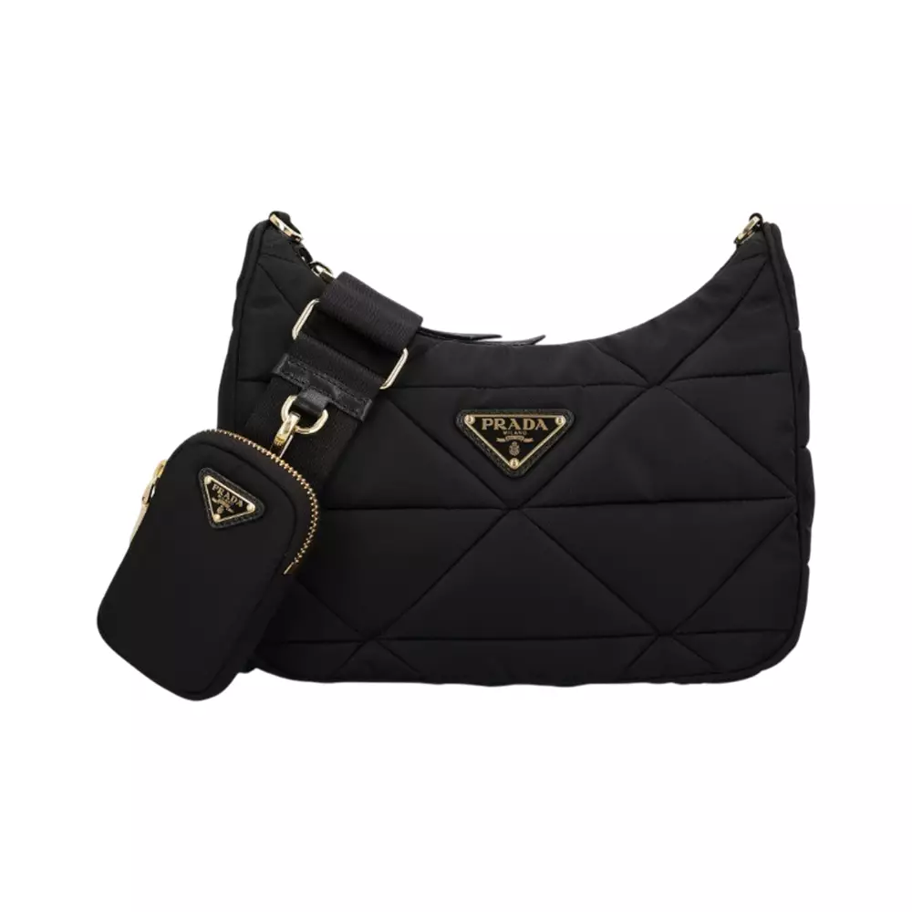 Jual Prada Re-Nylon Padded Shoulder Bag Black Ghw Original 2025