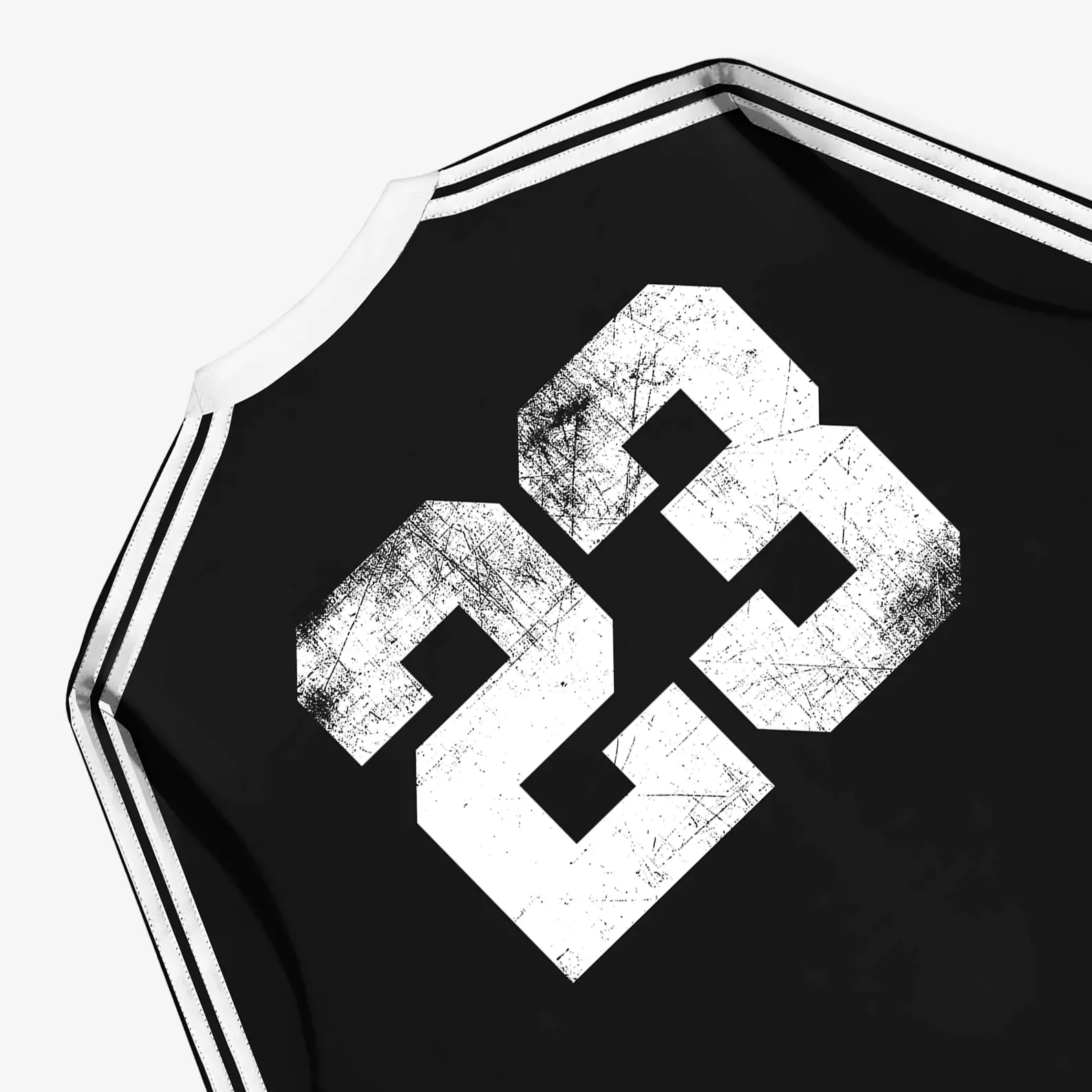 OOTDSUPPLY Longsleeve Boxy Double Stripe Iconic 23 Black & Dark Army l Oversize T-Shirt Lengan Panjang l Kaos Kerah I Kaos Stripe | LSBX003