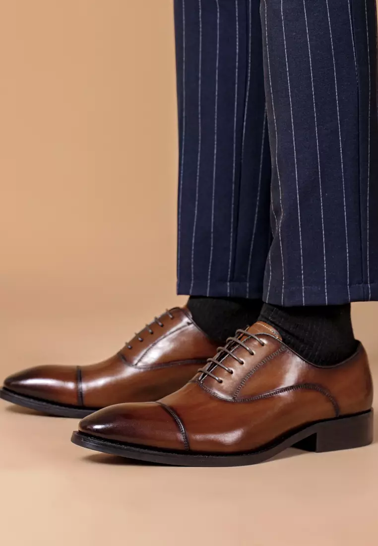 Vintage Leather Cap Toe Business Shoes MK8988-1