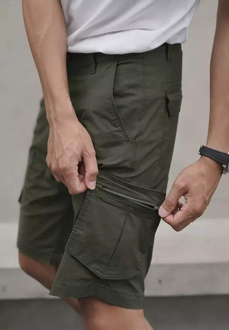Celana Pendek Cargo Combat Cotton Stretch OXCON Short Pants Olive Army