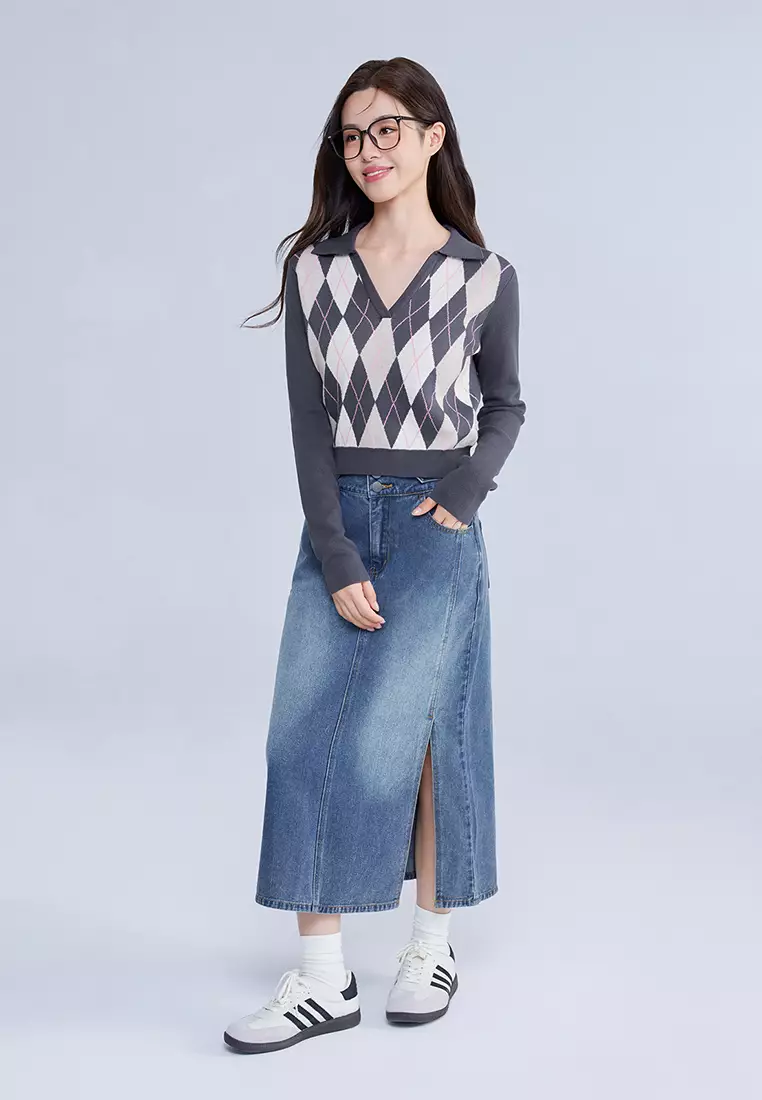 Buy 6IXTY8IGHT KUMI CROPPED KNIT POLO TOP FOR WOMAN GIRL ST10432