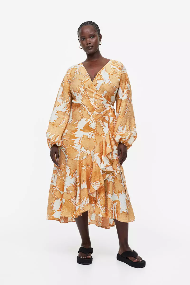 H&m floral wrap dress deals