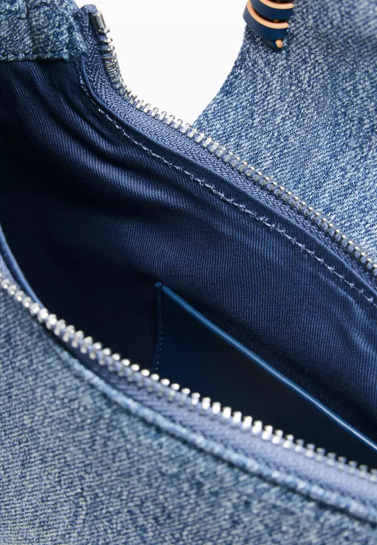 Medium denim heart bag