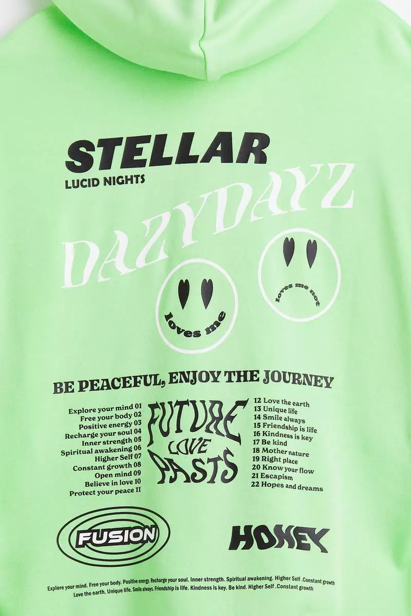 Oversized printed zip-through hoodie