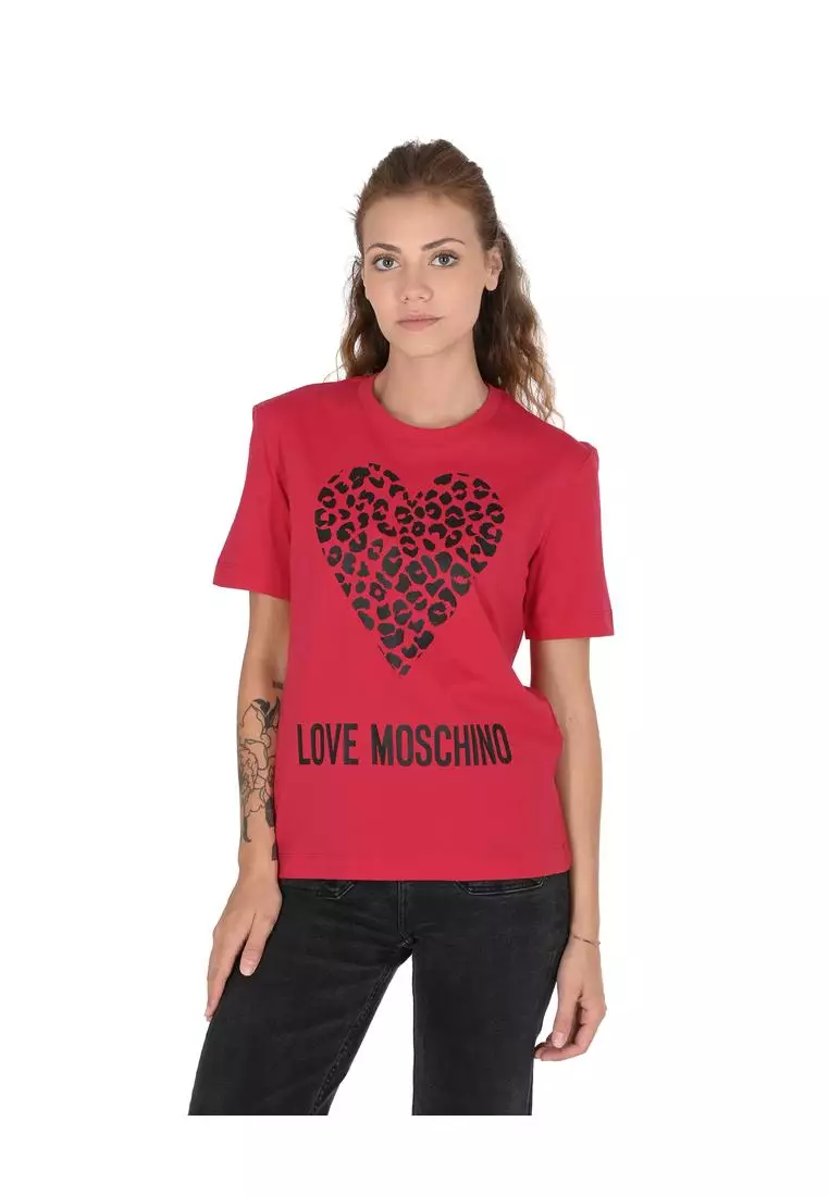 Buy MOSCHINO Leopard Heart TShirt Women T-Shirts 2025 Online ZALORA