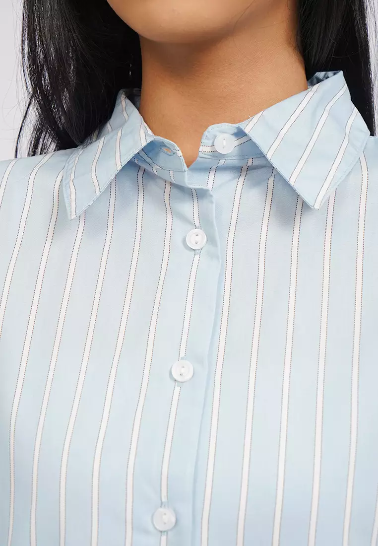Oversized Long Sleeves Stripes Shirt