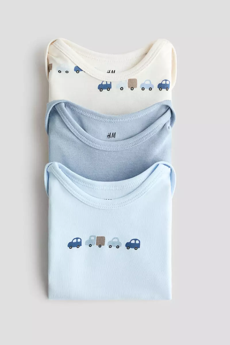 3-pack cotton envelope-neck bodysuits