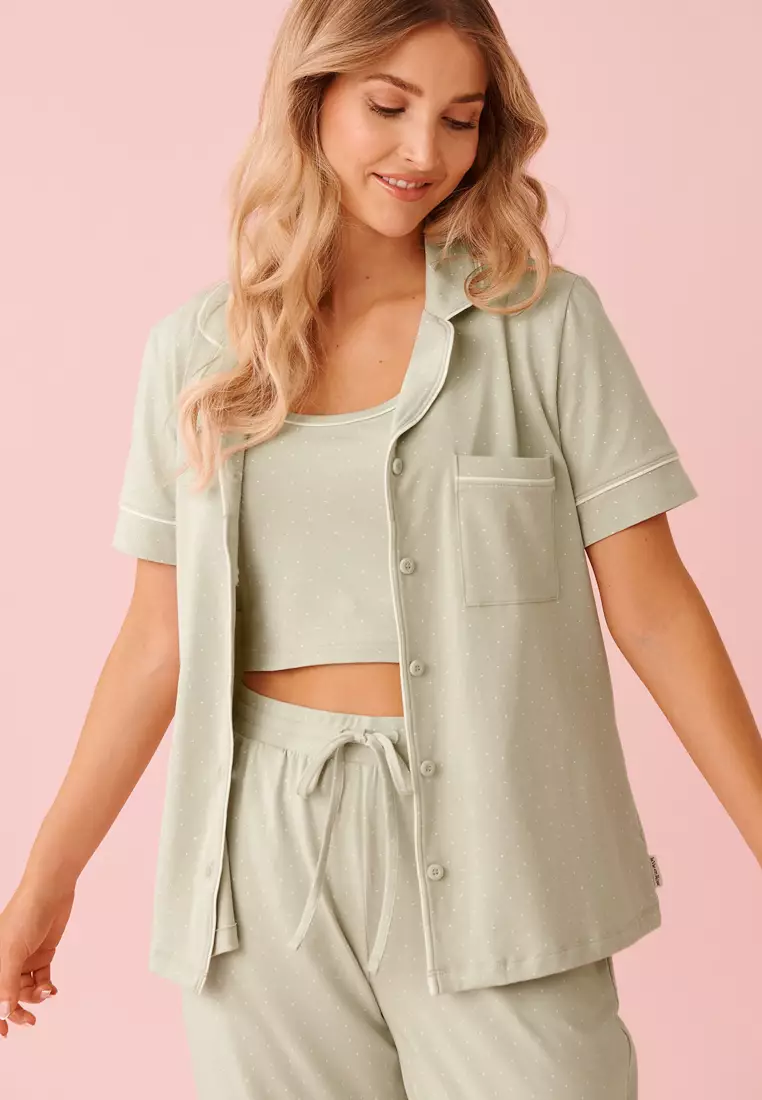 Cotton Short Sleeve Button-Down Shirt