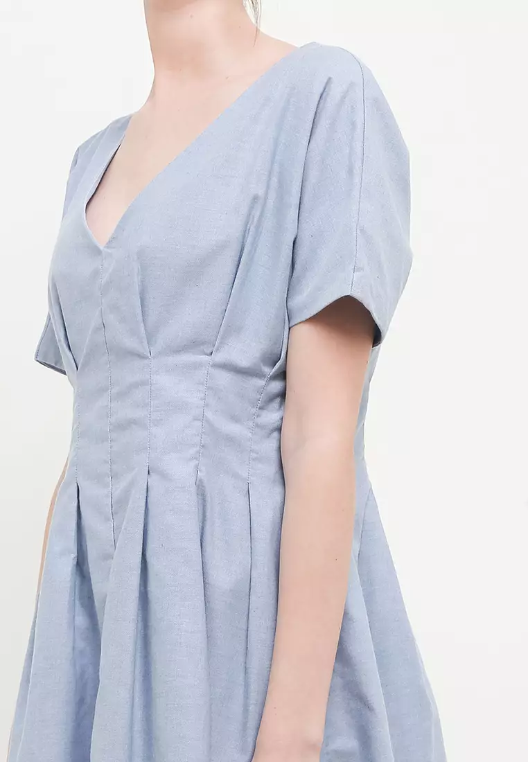 Midi Drape Sleeve Dress