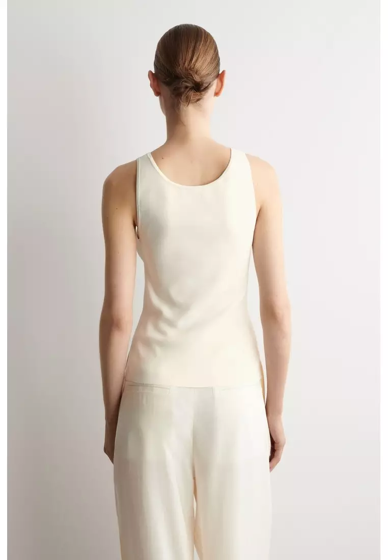 KNITTED SCOOP-NECK TANK TOP