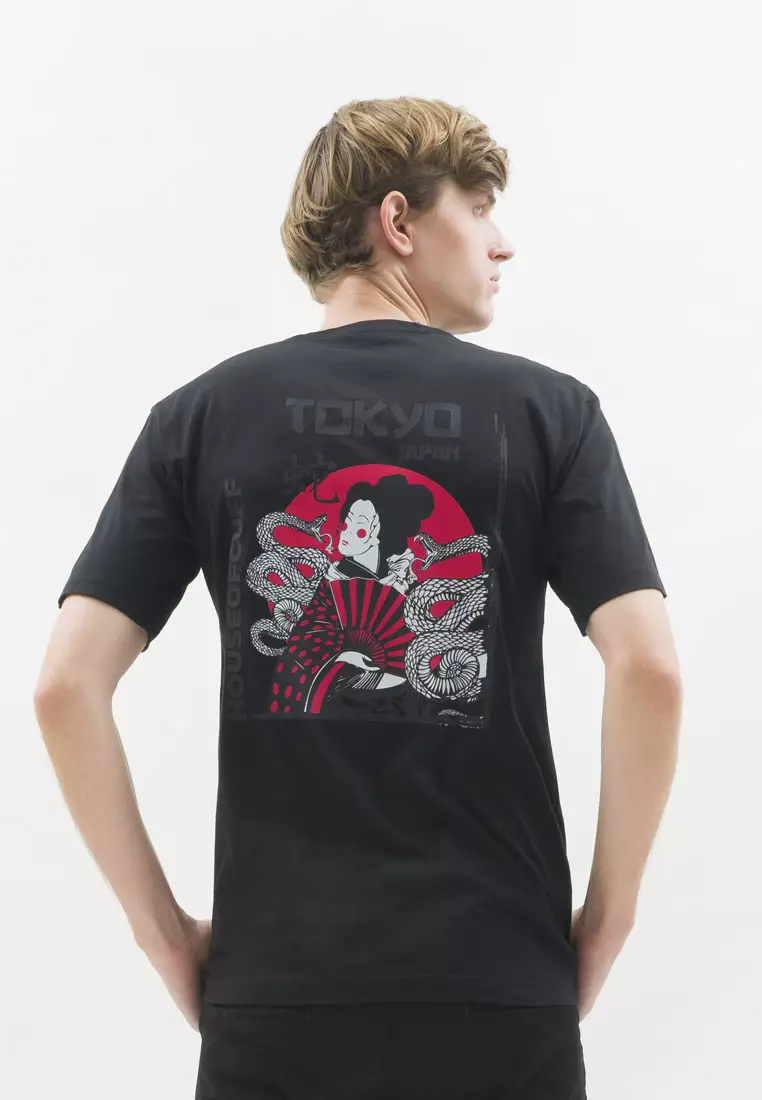 Kaos hitam t shirt polos houseofcuff motif Snake READY HINGGA 4XL