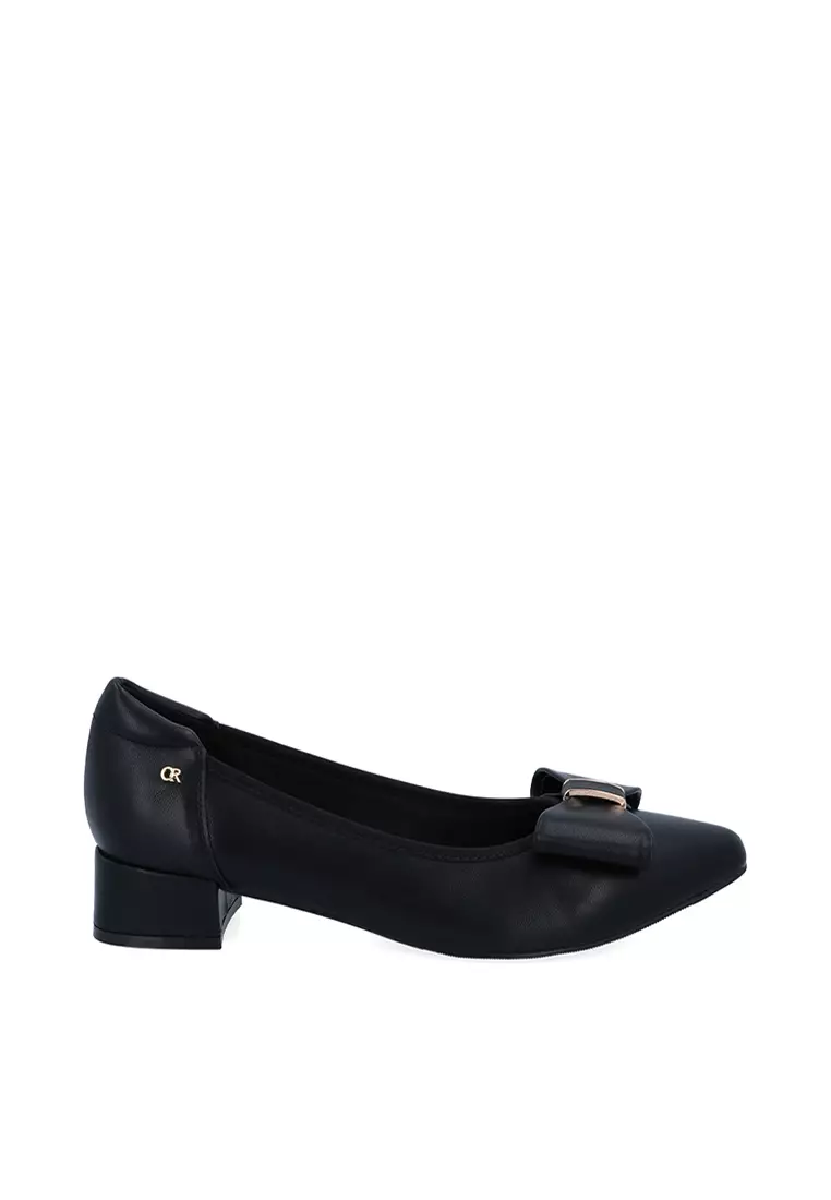 Discount on Carlo Rino  shoes - SKU: Black Carissa Bow Pumps