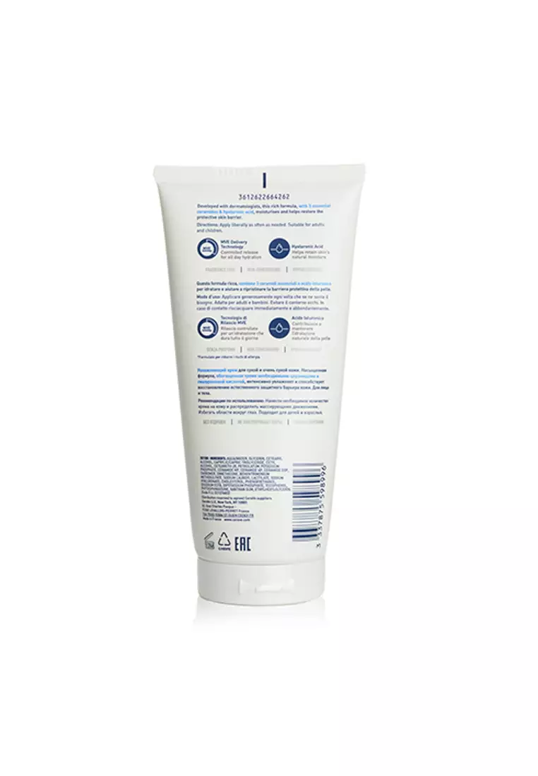 Buy CeraVe CERAVE - Moisturising Cream For Dry to Very Dry Skin 177ml ...