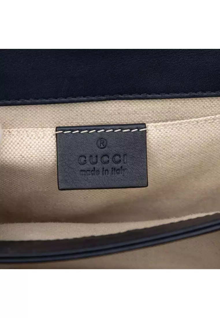 Pre-Loved Gucci Mini Calfskin Web Bamboo Dionysus Satchel